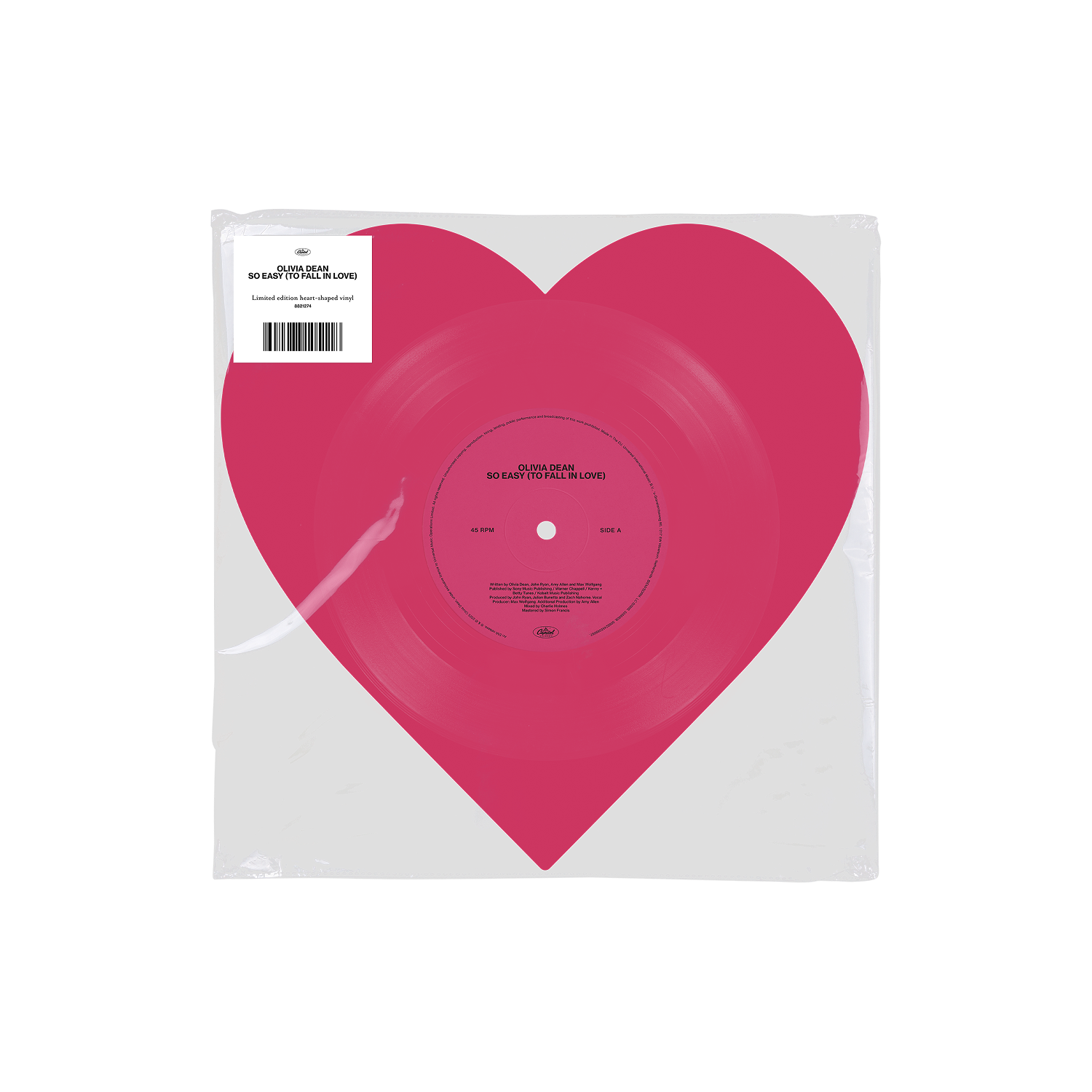 新品 希少盤 Olivia Dean ハート型 10インチ レコード OLIVIA DEAN - SO EASY (TO FALL IN LOVE) 10