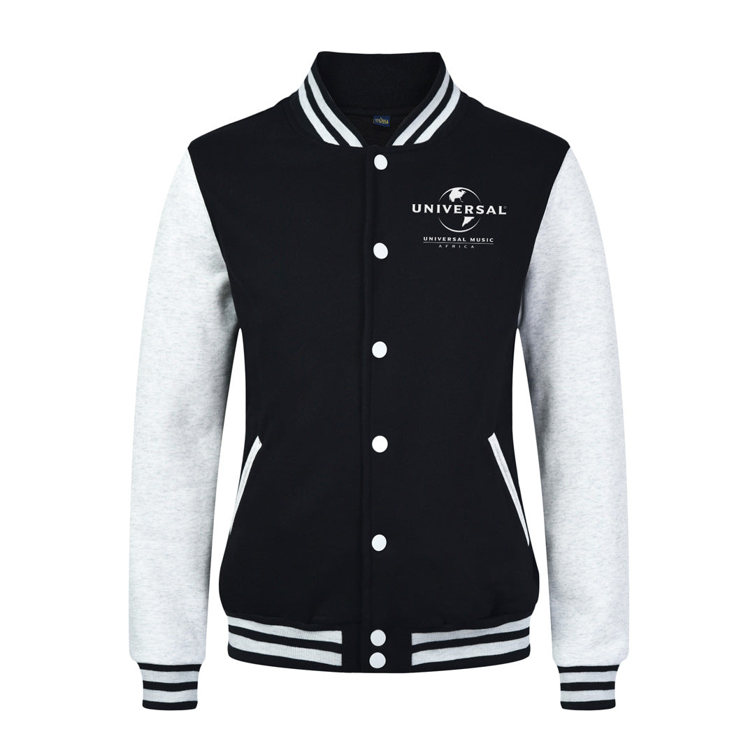 VARIOUS ARTISTS - UNIVERSAL MUSIC MEN BLACK VARSITY JACKET - UMG Africa